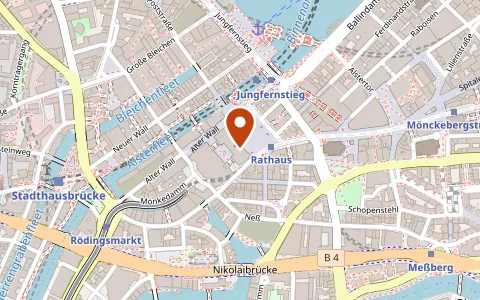 Kartenausschnitt Hamburg mit Standort: Beispielstraße 1, 20000 Hamburg